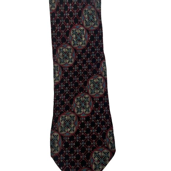 BRIONI Geometric Abstract Designs Multicolored TIE 100% SILK MADE IN ITALY 60” - Picture 1 of 5